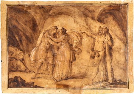 Scuola Bolognese del XVIII secolo (0 - 0) Storia di Ercole Penna, inchiostro...