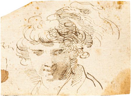 Donato Creti (attribuito a) (Cremona, 1671 - Bologna, 1749) Studio di testa...