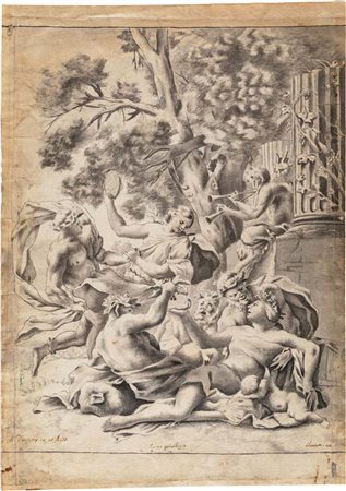 Scuola francese del XVIII secolo Scena bacchica Penna, inchiostro grigio...