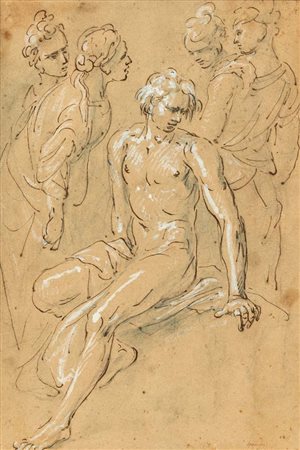 Donato Creti (attribuito a) (Cremona, 1671 - Bologna, 1749) Studio di figure...