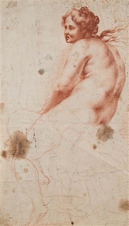 Scuola Romana del XVIII secolo Studio di figura femminile di profilo Pietra...