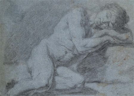 Scuola emiliana del XVIII secolo Studio di Endimione Pietra nera su carta...