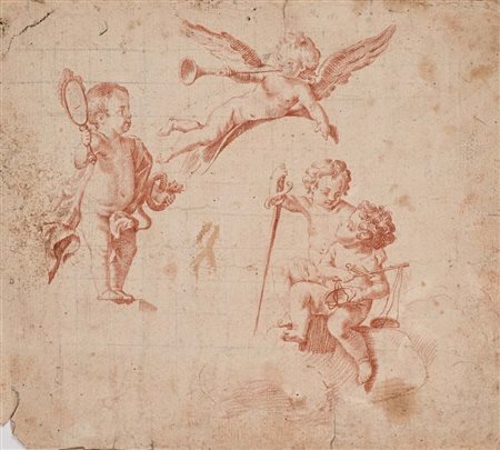 Scuola francese del XVIII secolo Studio di quattro putti rappresentanti...