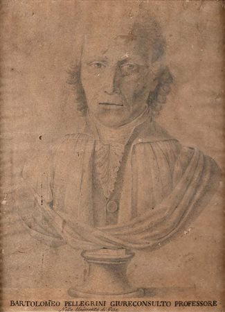 Scuola toscana del XIX secolo Ritratto di Bartolomeo Pellegrini Matita su...
