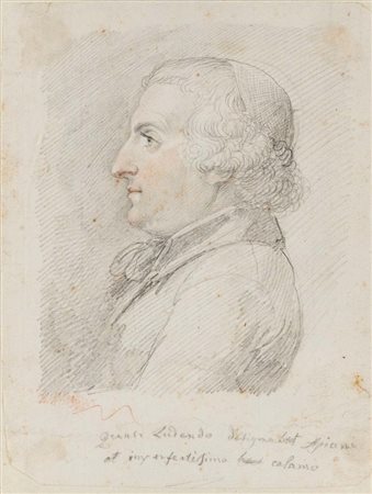 Andrea Appiani (Milano, 1754 - Milano, 1817) Ritratto di giovane Pietra nera...