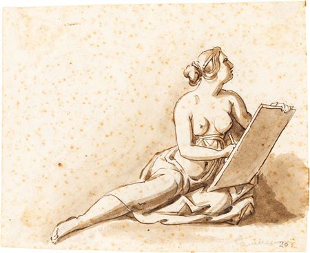 Scuola neoclassica italiana Studio di figura femminile Penna, inchiostro...