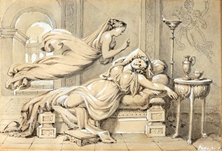 Francesco Podesti (Ancona, 1800 - Roma, 1895) Minerva appare a Penelope...