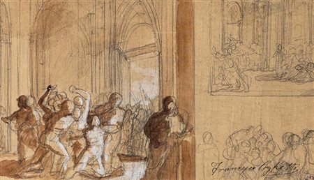 Francesco Coghetti (Bergamo, 1802 - Roma, 1872) Assasinio di Giulio Cesare...