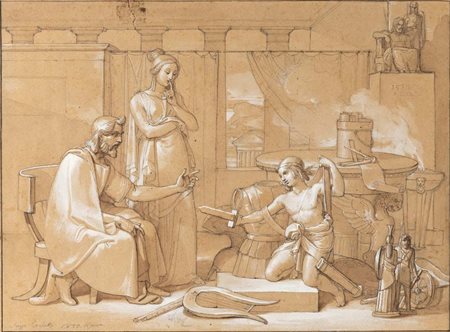Luigi Cochetti, (Roma, 1802 - Roma, 1884) Infanzia di Achille 1830 China,...