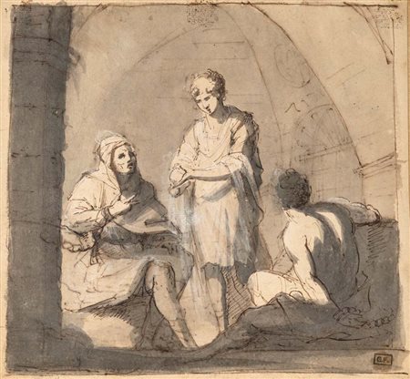 Scuola neoclassica italiana Studio per Giuseppe che interpreta i sogni penna,...