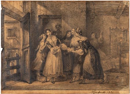 Nicola Cianfanelli (Mosca, 1793 - Firenze, 1848) Studio per Lucia pronta per...