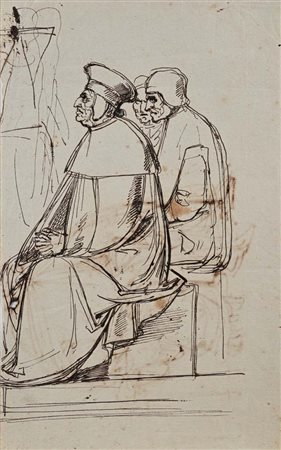 Scuola neoclassica fiorentina Recto: Studio di dignitari - Verso: Studio di...