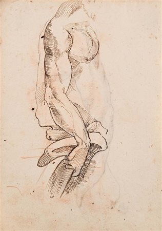 Scuola neoclassica italiana Recto: Studio di braccio con panneggio - Verso:...