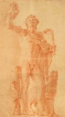 Scuola neoclassica francese Studio dal Fauno Rosso Pietra rossa su carta...