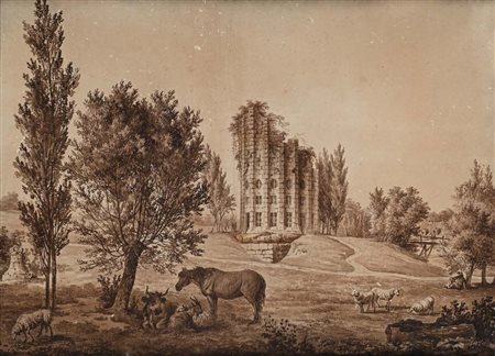 Scuola francese del XIX secolo Dèsert de Retz, Le chàteau o La colonne...