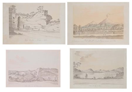 Pietro Fabris (Attivo a Napoli fra il 1756 e il 1792, - ) Veduta del Lago di...