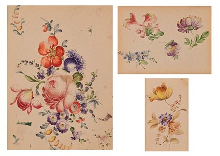 Adele Rothpletz (Zurigo, Fine del XIX secolo - ) Tre studi di fiori...
