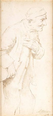 Arturo Moradei (Firenze, 1840 - Ravenna, 1901) Studio di Anziano 1901 Matita...