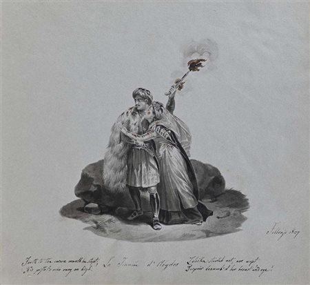 Scuola Italiana del XIX secolo La sposa di Abido 1827 China e inchiostro...