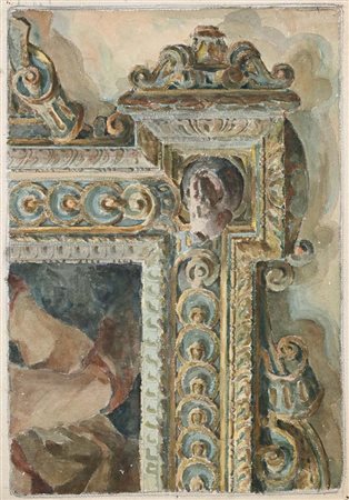 Anto Ricci (Lugo, 1904 - Lugo, 1970) Studio di fregio architettonico di...