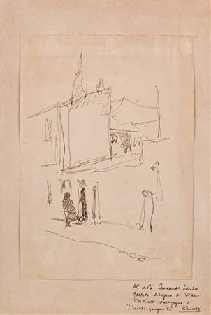 Lorenzo Viani (Viareggio, 1882 - Lido Di Ostia, 1936) Sulla soglia china su...