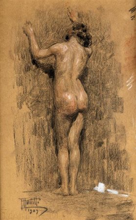 Filippo Anivitti (Roma, 1876 - Roma, 1955) Nudo femminile di spalle 1907...
