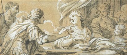 Ludovico Gimignani (Roma, 1643 - Zagarolo, 1697) Cleopatra che scioglie la...