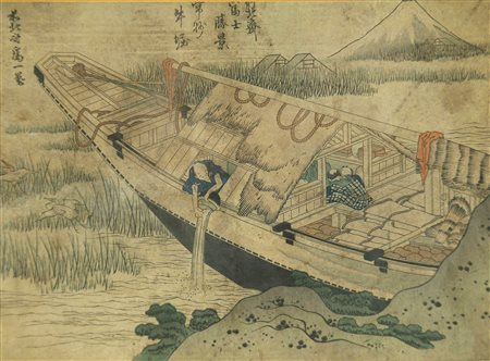 Arte Giapponese Katsushika Hokusai (1760 - 1849) Stampa raffigurante degli...