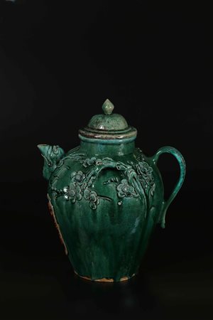 Arte Cinese Imponente orcio da vino in ceramica invetriata Cina, XVII secolo....