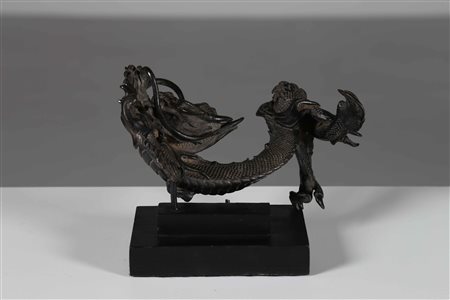 Arte Cinese Dragone in bronzo Cina, XVIII secolo. . Cm 17,00. Bel dragone in...
