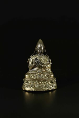 Arte Cinese Statua raffigurante Tson-khapa Cina/Tibet, fine XVIII secolo. -....