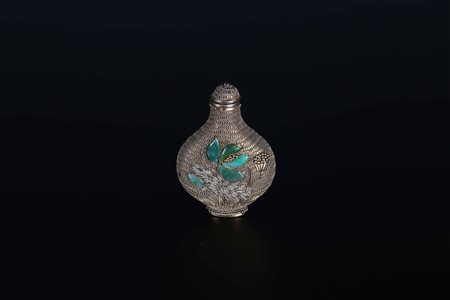 Arte Cinese Snuff bottle in argento dorato Cina, XIX secolo. -. Cm 4,50 x...