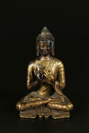 Arte Himalayana Scultura in bronzo raffigurante Buddha Tibet, XIX secolo. -....