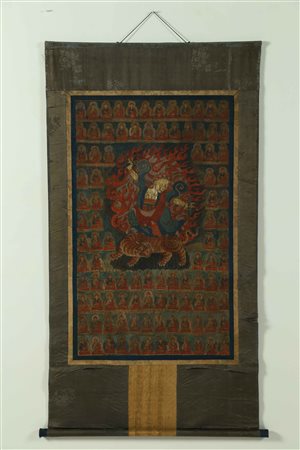 Arte Himalayana Thangka raffigurante Dorje Drolo Tibet, fine XVII secolo. -....
