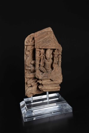 Arte Indiana Scultura in arenaria raffigurante Agni India Meridionale,...