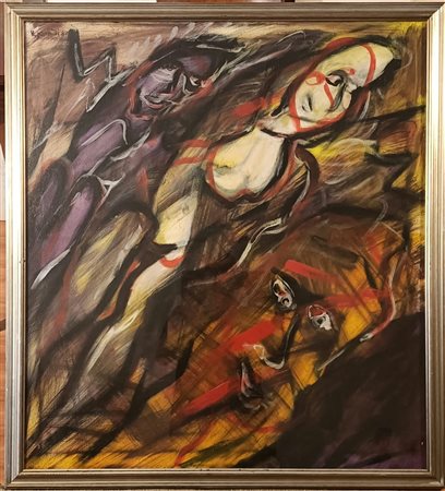 FIRMA INDECIFRATA N.D. ( -) 1900 Discoteca 1987 Olio su tela 90,00x100,00...