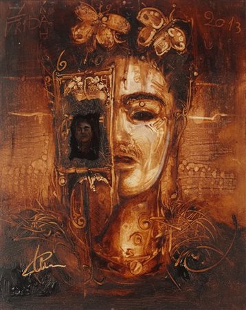 CUMAN FABIO Varese (VA) 1972 Omaggio a Frida Kahlo 2013 Olio su tela...