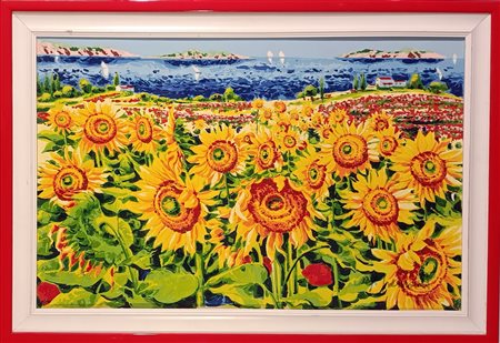 FACCINCANI ATHOS Peschiera del Garda (Vr) 1951 Aria tra i girasoli Serigrafia...