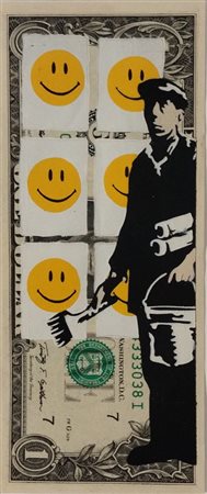 KASH ART New York (Stati Uniti) 1985 Happy Faces 2026 Stencil su banconota...