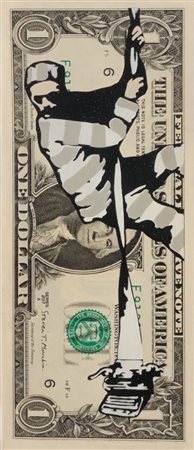 KASH ART New York (Stati Uniti) 1985 Great escape 2026 Stencil su banconota...