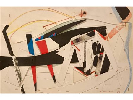 FRANCESCHINI EDOARDO Catania (Ct) 1928 Senza Titolo 1966 Collage su...