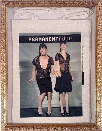 CATTELAN MAURIZIO Padova (Pd) 1960 Permanet food 2007 Offset su shopper bag...
