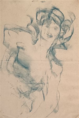 MANCINI ANTONIO Roma (Roma) 1852 Figura di donna Pastello su carta...