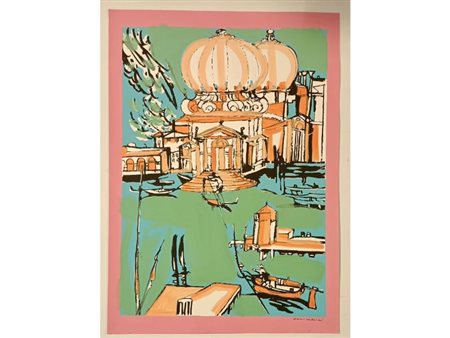 BRINDISI REMO Roma (Roma) 1918 Venezia Chiesa della Salute Tecnica mista su...