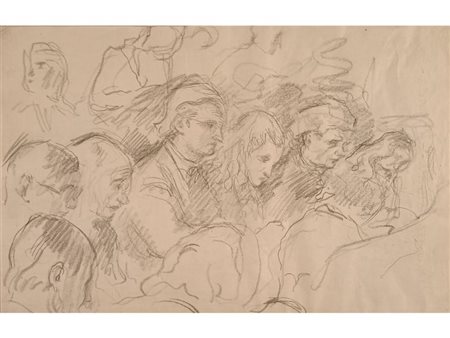 CARPI ALDO Milano (Mi) 1886 Senza titolo Matita su carta 28,00x44,00...