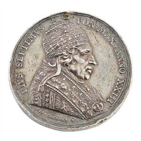Giuseppe Cerbara (Rome, 1770 - 1856)
Medaglia in argento coniata nel 1822 per c