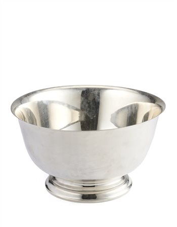 * Centrotavola in argento in stile Paul Revere a corpo liscio con bordo leggerm