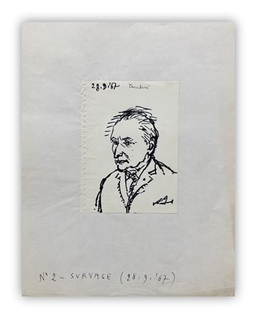 ORFEO TAMBURI (1910-1994) - Senza Titolo (Portrait de Survage), 1967