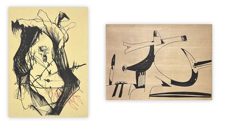 AUTORI VARI (GIANNI DOVA E GIUSEPPE GUERRESCHI) - Lotto unico di 2 opere grafiche