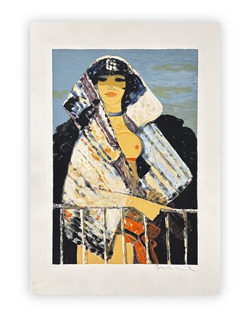 SALVATORE FIUME (1915-1997) - Donna al balcone